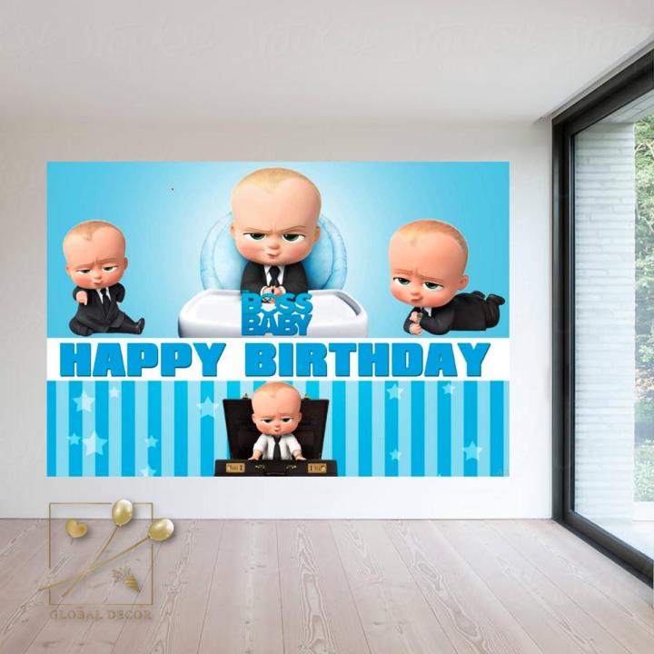 Boss Baby Theme LARGE HD BACKDROP for BIRTHDAY PARTY Decorations and Celebration