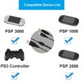PSP 1000 Charger Cable for PSP 1000 2000 3000 Series and E-1000L Shape for Xiatiaosann Sony, DC 5V Barrel Jack 2 in 1 Power Cable for Tablet, Mobile Phone, Laptop, USB 2.0 A Male Cable. 