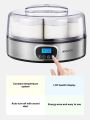 AICOOK Automatic Digital Yogurt Maker, EP2305 Timer Control & LCD Display, 304 Stainless Steel Body 7*200ml Glass Jar 1400ml Adjustable Timer And Auto Switch-Off Easy to Use and Clean, For Home made Yoghurt.. 