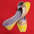 Traditional Yellow Khussa for Women - Desi Style Ladies Footwear GK Style. 