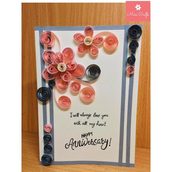 Happy Anniversary Card Wishing Card Greeting Card Hand-made Customised Card