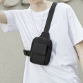 small size mini chest bag cross body bag sling bag mobile cell phone bag for boys men 2022 new Korean style simple casual fashion nylon Fabric waterproof black. 