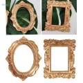 Vintage Photo Frame Carved Lace Resin Mini Antique Picture Props Oval. 