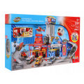 My Take Along Car Parking Lot Playset, Combination Fire Station & Police Station Toy For Kids, Walkie_Talkie Loud Speaker Calling All Cars Rescue Team On The Way, Best Toy Play Set Gift For Kid Children Boys & Girls, City Action Track Sets For Vehicles. 