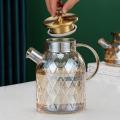 Water bottles Set 1000ml  French Amber Color Diamond Kawaii Teapot Kettle Cup Thermal Pots Set Kitchen Accessories Gift. 