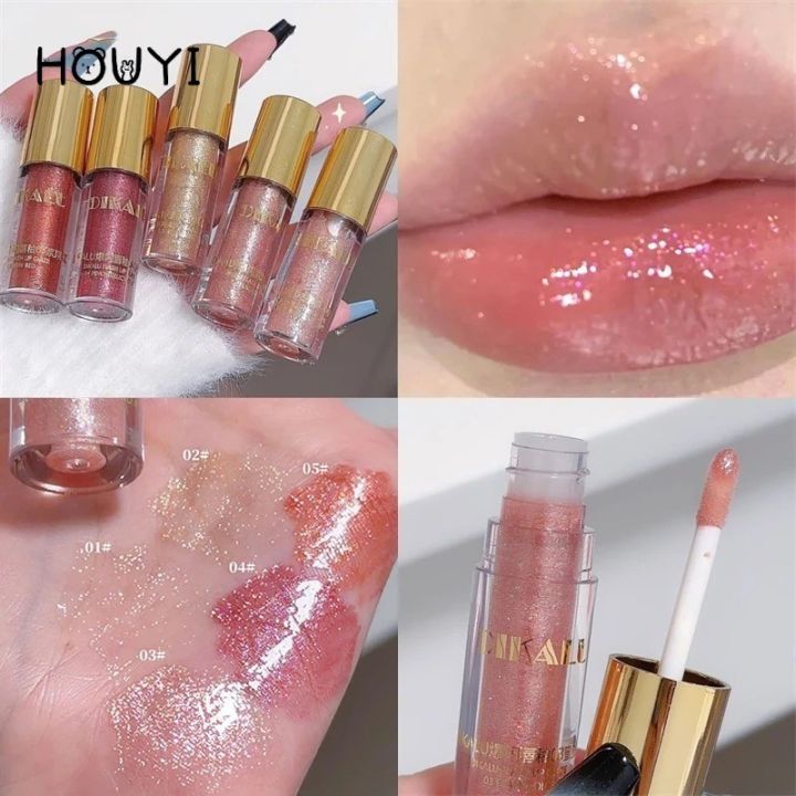 Explosion Shining Lipstick Moisturizing Glitter Jelly Liquid Lip Gloss Long Lasting Transparent Shining Lip Tint
