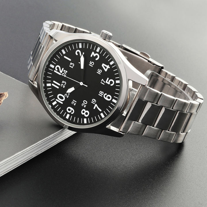 Pilot%20Style%20Watch%20Arabic%20Numbers%20Easy%20Reading%20Metal%20Strap%20-%20Image%204