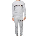 Grey Full Tracksuit FREE FIRE,Gym wear and comfortable Pair Shirt and Trouser. 