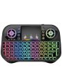 I10 Mini Wireless Keyboard + Bluetooth Dual Connection 2.4GHz Air Touchpad Mouse 7 Colors Backlit lights , Compatible With Android TV Box , Smart TV , PC , Laptop , Fire TV Stick , Raspberry pi , Xbox 360 , PS4 , HTPC/IPTV , and other devices. 