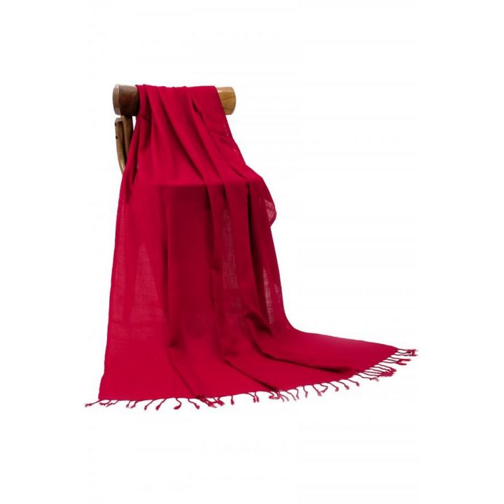 Khaddar  Plain Shawl  Red Color Winter For Women