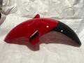Fender Front CB-150 F Plastic (Genine)/Front Mudguard CB150 F (Red with Black and White stripes). 