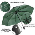 Fully Open Close Automatic Folding Umbrella for Rain and Sun Protection High Quality Portable Three Steps Folding Umbrella. 