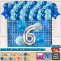 Half Birthday Foil Balloon Theme Collection For Decoration Half Way Mark, 1/2 Month Birth Day Parties Decor Supplies Balloons Set Milestone Themes Baloon, Room Walls, Half Way To One Decorations Celebration 6 Months Children, Boys & Girls : Ak39hf9g. 