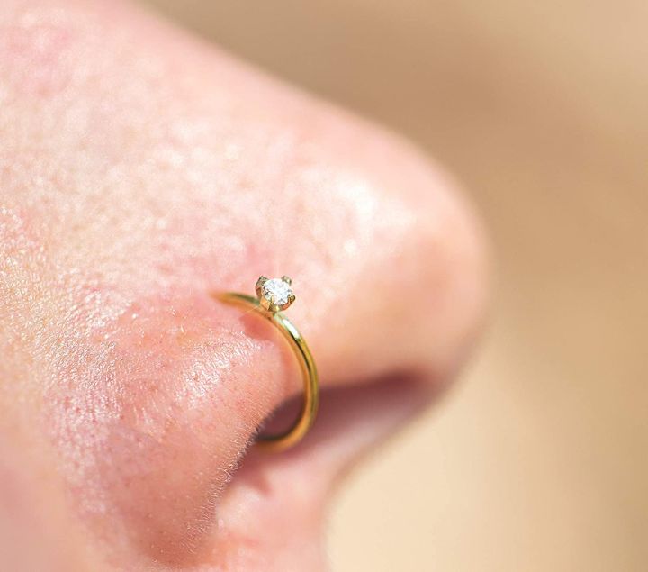 Golden Nose Ring Hoop For Women