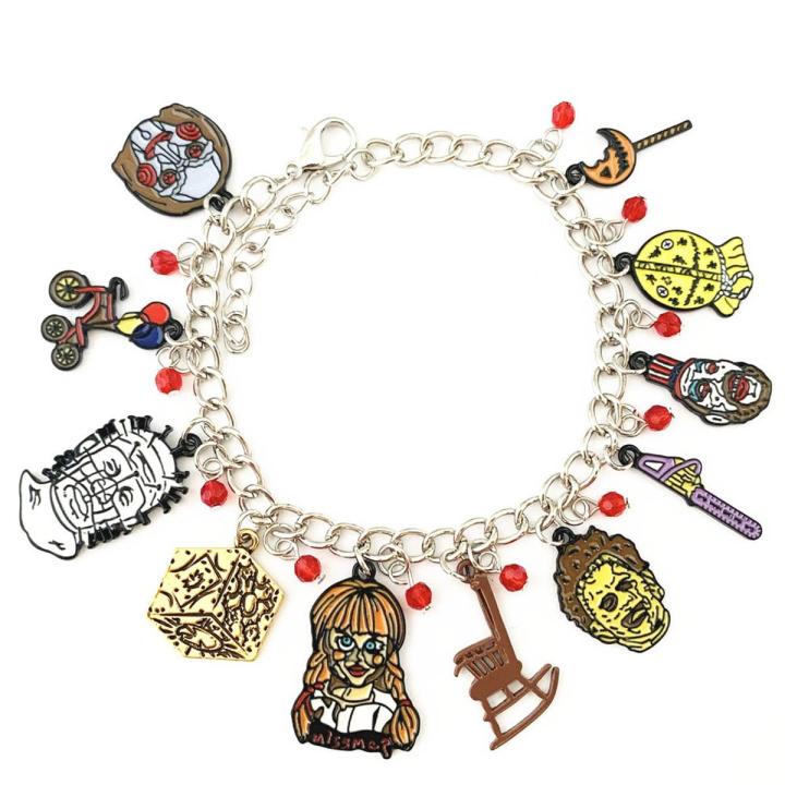 【beauty code】Horror Charm Saw Annabelle Conjuring Spaulding Hellraiser Leatherface Sam Doll Trick Treat Jewelry