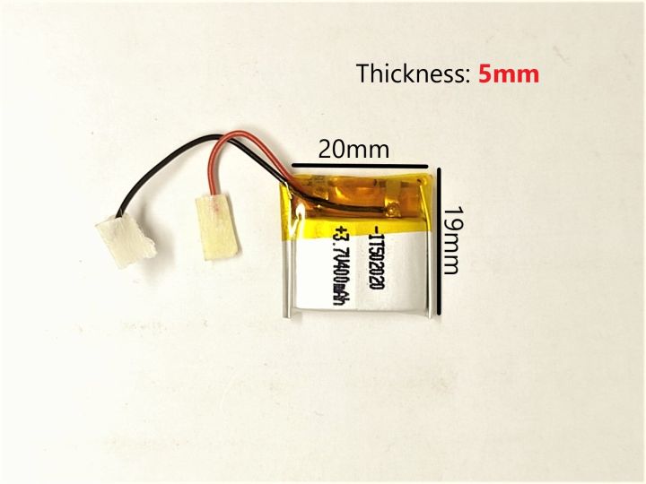 Lithium ion 3.7V 400 MAH 502020 Lipo Cell High Quality Slim Battery For Airpods, watches, Earbuds, Handsfree, headsets, Toys and Projects