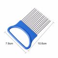 Multi-purpose Onion Cutter Stainless Steel Plastic Vegetable Slicer Tomato Cutter Metal Meat Needle Kitchen Accessories Gadgets-White. 