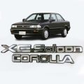 Pack of 2 COROLLA XE-Saloon Monogram Plastic Emblem For Toyota Corolla 89-94. 