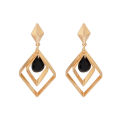 Pinduoduo with the same Korean temperament fashion black crystal stud earrings women's simple and versatile personality diamond earrings ear accessories. 