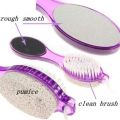 4 in 1 The Pedi Care Stick 4 Sided Pedicure Paddle Metal File and Emery Board Tool with Pumice Stone for Feet Scrubber. 