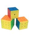 Pack Of 3 stickerless Rubik's Cubes (2x2, 3x3, 4x4). 