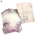Stationary Letter Delicate Pattern Chinese Painting Lotus Flowers Letter Paper Envelope. 