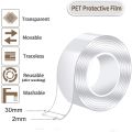 Nano tape Double Sided Magic tape Washable and Reusable Silicon Adhesive Transparent tape Traceless Strong Gel Anti-Slip Waterproof Multi-Functional 3 Meter. 