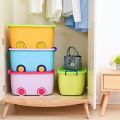 Aqua Multipurpose Plastic Storage Box -  Basket Kids Toy Box With Lid Handle and Wheel Moveable - Storage Container - Decorative Design Plastic Storage Box for Toys Clothes - Organizer Children Thicken Snack Books Organizer. 