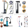 Bicycle Air Pump, High Quality Pump with Air Pressure Meter, Portable AIR Pump foot pump mini pump with Dual Nozzle Pump for Car, Threewheel, Bike and Bicycle Tyre and Ball, Balloon. 