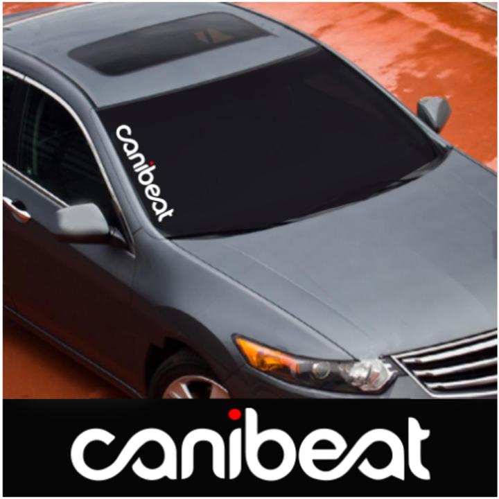 1pc CANIBEAT (white) stickers for all cars front or back screens, cars exterior acessories,bumper stickers and decals