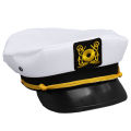Adjustable White Decorative Hat Skipper Sailors Navy Captain Military Cap Adult Unisex Event Party Fancy Dress Hats Q74923. 