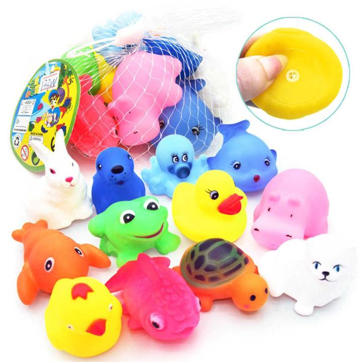 4/6/11 Pcs - Soft Rubber Baby Cute Animals Bath Toys Set - Whistle Water Animal Floating Toy For Kids Boys and Girls - Swimming Float Squeeze Sound Kids Wash Play Funny Gift