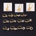 Stainless Steel Small Nose Rings Heart Star Moon Sun Zircon Nose Stud 20G Body Piercing Jewelry For Women Men Gift. 
