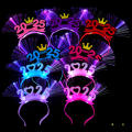 1PC 2025 Happy New Year LED Light Up Headband Creative Bow Crown Hair Hoop Flashing Hair Band Christmas New Year's Eve Party Photo Props. 
