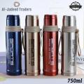 Sports Vacuum Flask 750ML Stainless Steel Water Bottle - Hot and Cold Thermos - Travel Vacuum Thermos. 