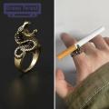 Green forest Cigarette Holder Ring Exquisite Dragonfly Shape Adjustable Smoking Cigarette Holder Ring. 
