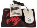 RGB Genius GX Gaming Mouse with Free GX Gaming Scorpion Mouse Pad (5 Buttons And 5000 DPI). White and Orange.. 