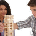 Classic Jenga Wooden Stacking Tower Board Game for Kids & Adults Fun Time With Family - 45 Pcs Wooden Blocks - Tower Size Approx. 11 Inches. 