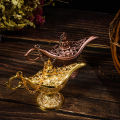 Hollow Fairy Tale Aladdin Lamp Wishing Tea Pot Retro Home Aromatherapy Ornaments SEVICH. 