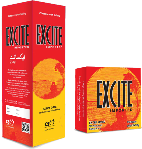 Excite Dotted Imported Condom - 03 Pieces in 01 Pack