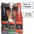Shangrila Sauces 3 in 1 Trio Pack 275 ML (Soy Sauce, Synthetic Vinegar, Chilli Sauce) Shangrila Sauces pack of 3. 