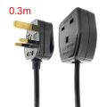 UK 3 Extension Power Cord,IEC UK Male Plug to Female Outlet Socket HongKong Power Cable Extented(UK Plug,0.). 
