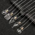 Keepsake Steel Chain Water Drop Heart Perfume Jewellery Glaze Vial Necklace Essential Oil Pendant Memorial Jewelry. 