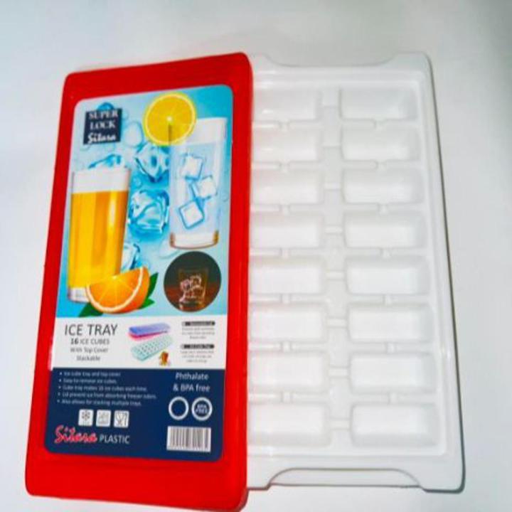 Ice Tray with Lid Large Cubes Ice Cubes Trey Plastic Mould