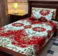 Multi Color Cotton Single Bedsheet Set (1 Bed Sheet with 1-Pillow Cover). 