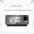 LED Digital Projection Alarm Clock Electronic Alarm Clock with Projection Time Projector Bedroom Bedside Clock Black. 