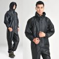 Waterproof Fashion Conjoined Full Body Over Rain Coat Suit and oil proof dust proof for outdoor activities Random Colour. 