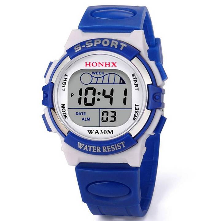 Boy watch Waterproof Children Boys Digital LED Sports Watch Kids Alarm Date Watch Gift