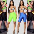 Women High Waist Yoga Compression Shiny Skinny Shorts Tummy Control Short Leggings Workout Athletic Sport Gym Fitness Shorts. 