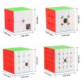 Combo Cube Set of 2x2 3x3 4x4 5x5 High Speed Stickerless Pizzle, Multicolor. 